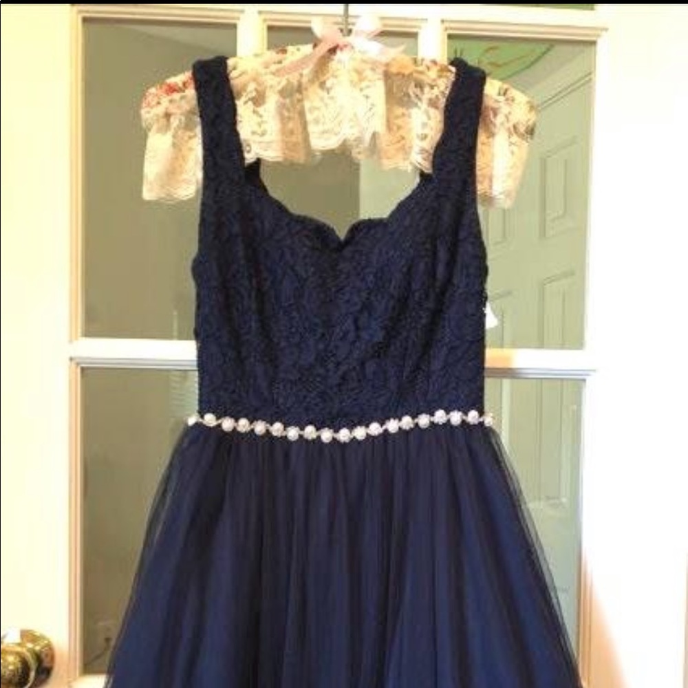 jodi kristopher blue dress